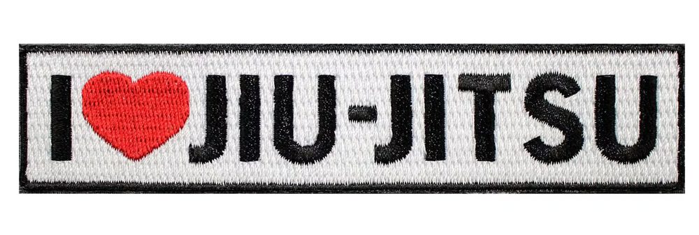 I LOVE BJJ embroidered jiu-jitsu gi patch