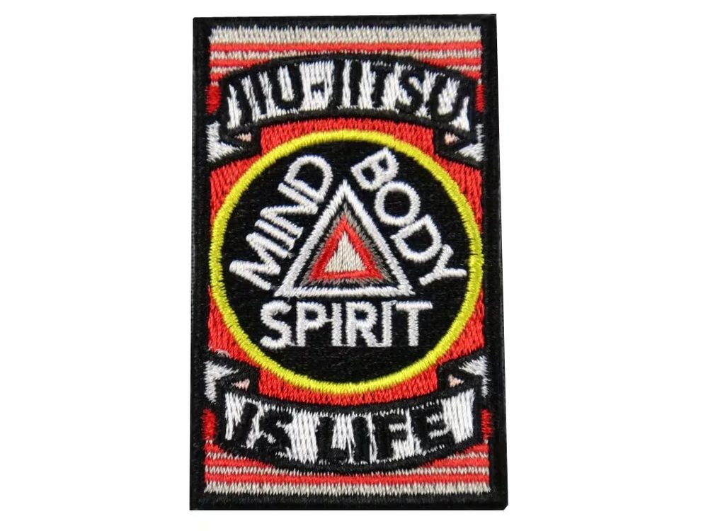 is Life Mind Body Spirit embroidered jiu-jitsu gi patch
